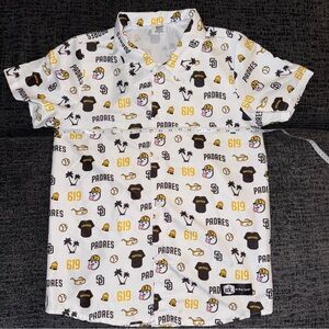 White San Diego Padres Hawaiian Button-Up Shirt